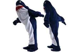 HULG Shark Blanket,Manta De Dormir De Tiburón,Manta De Tiburón Usable,Manta De Una Pieza De Tiburón, Cosplay, Halloween, Disfraces de Carnaval