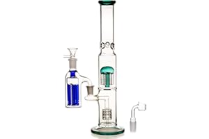 BONGBONGBONG Bong in vetro con accessori, con percolatore, a nido d’ape, ice bong (bong B)