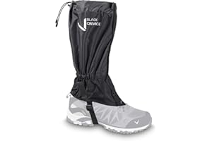 Black Crevice Polainas I Polainas de Exterior Impermeables y Rompevientos I Polainas de poliéster robustas y Resistentes I Polainas de Nieve Negras para Hombre y Mujer I Talla única