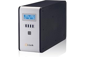 L-LINK Sistema de Alimentación ininterrumpida SAI | 2 Salidas Schuko | SAI para PC con Potencia : 2000VA/1200W | Protección Avanzada Display LCD y Software Inteligente