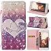 Produktbild iPhone 8 Plus Lederhülle, iPhone 7 Plus Wallet Case, ZXK CO Glitzer PU Leder Wallet Tasche im Bookstyle mit TPU Silikon Innen Flip Case Schutzhülle für Apple iPhone 7 Plus/8 Plus 5,5"Brieftasche Handytasche mit Magnetverschluss, Standfunktion und Handy Gürtel-Rosa Glitter Liebes-Herz