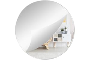 JOWRUN Espejo Redondo Autoadhesivo,20cm Espejo Redondo Acrílico Autoadhesivo,Espejo Redondo sin Marco,para Autoadhesivo, Dormitorio, Sala de Estar, Espejo de decoración del hogar, Espejo pequeño Redondo