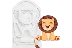 FUNSHOWCASE Stampo in silicone a forma di leone per baby shower, compleanno, decorazione per torte, cioccolato, cupcake