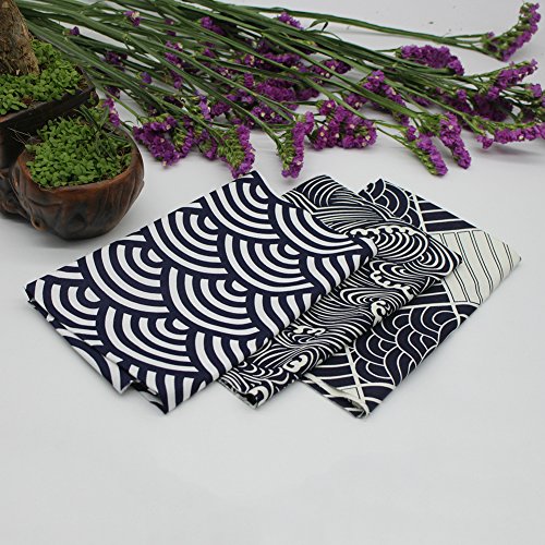 Blue Vessel 3 pcs Handcraft DIY Tuch 50 * 40 cm Baumwolle Handgefertigte Nähen Stoff Schwarz Weiß Streifen Tuch For Kinds of Sewing Techniques Baby Clothes - 5