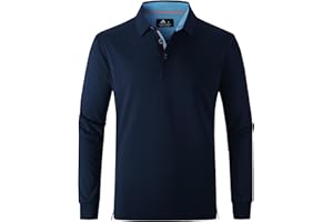 zitysport Polo Uomo Manica Lunga Traspiranti Asciugatura Rapida Camicie a Maniche Lunghe Uomo Camicie Estive Bottoni Uomo Camicia Sportiva Casual Basic Regular Fit Golf Polo Shirt