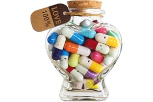 Prounion Capsule Letters Message in a Glass Bottle, Cute Capsule Note Messages Pills for Boyfriend/Girlfriend, Love Capsule Letter Message for Anniversary Birthday Valentines Mother's Day, 100PCS