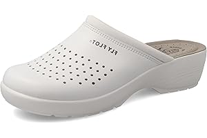 Fly Flot | Professional Certified, Zoccoli Sanitari Donna Traspiranti, Ciabatte con Tomaia in Evopell, Sottopiede imbottito in Pelle Antishock