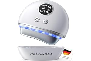 ‎ROLANDUS EMS Gua-Sha,Rolandus® Gesichtsmassagegerät,elektrisches Guasha,LED-Lichttherapie mit 4 Modi,Wärme-Massagegerät,für Gesicht+Körper mit 9 Intensitätsstufen.NEU