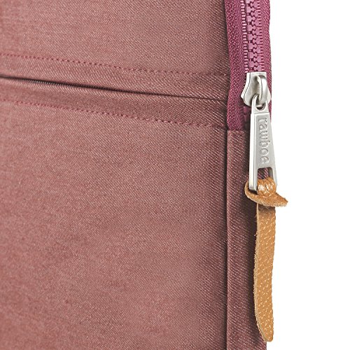 Laptop Hülle Rawboe® Jeansstoff 15,4 Zoll Apple MacBook ProRetina Hülle Tasche/15-15,6 Zoll Laptophülle /15,6 Lenovo Laptop Notebook Computer Hülle/Pouch Cover / Tablet Hülle mit Tragegriffen, haltbarer extra Schutz einfacher Gleit-Reisverschluss mit stylischem Ledergriff wasserdicht und bruchsicher Laptop Tasche Hülle Aktentasche Tragetasche für MacBook Pro Retina / Laptop Notebook / Chromebook / Ultrabook Computer für Apple / Samsung / Acer / HP / Lenovo – kastanienbraun - 4