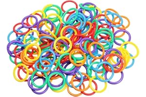 MKEAWWU 100 Pezzi Anello di Libri in Plastica,Plastica Anelli Fogli Rilegatura Rilegatura,Rilegatura di rilegatura a colori di Libri in Plastica Anelli a Foglia Mobile scatto cerchio di libri