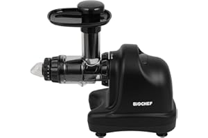 BIO CHEF Extracteur de Jus BioChef Axis Cold Press Juicer - Extracteur Masticateur Horizontal pour Herbe de Blé, Fruits et Légumes avec 20 ans de Garantie BioChef (Noir)