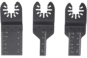 OUMEFAR Juego de hojas de sierra oscilante de liberación rápida, 3 piezas, acero de alto carbono, 10 mm, 20 mm, 34 mm, hojas de sierra eléctrica, herramienta múltiple de corte de precisión para metal