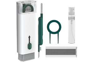 NICEKOOL 7 en 1 Keyboard Cleaning Brush Kit - Cepillo Limpiador de Teclado Herramienta Limpieza Auriculares Extractor de Teclas Multifunción Extractor de Polvo para Laptop Auriculares, Verde Oscuro