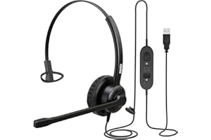 MAIRDI USB Headset with Microphone for PC, Computer Headset with Mic Noise Canceling for Laptop Teams Zoom Skype Jabber Voip Telephone Office Call Center, Dragon Nuance Speech Dictation Headphone