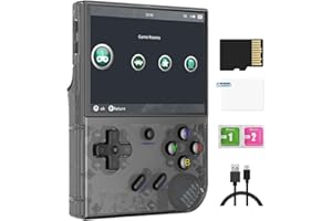 Whatsko RG35XX Plus Consola de Video Juegos con Sistemas Linux,Soporta Salida de TV HDMI y 5G WiFi Bluetooth 4.2, 3.5 Pulgadas de Pantalla IPS,64GB Retro Consola de Juegos Portátil（Negro）