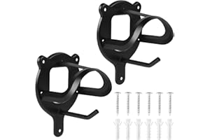 SUPAWAY Juego de 2 Soportes para filete en Metal Negro, Gancho para Bridón, Colgador de arneses con Tubo Expansible y Tornillos para Sillería, Caballeriza, Accesorios de Bridón, Riendas y Cuerdas