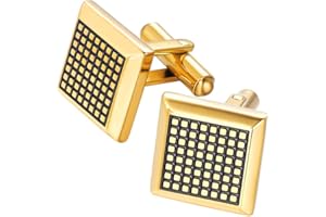 PROSTEEL Un Par de Gemelos Camisas Metal Poner Foto Letras para Padre Hijo Caballero Mujer, Cufflinks Gemelos Personalizables de Boda Trabajo, Viene con Caja de Regalo