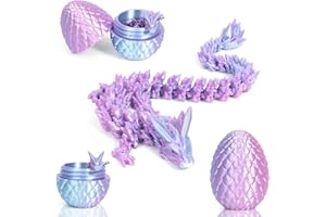 DONGGH 3D Dragon in Egg Fully Articulated Crystal Dragon with Egg Flexible Joints Home Decor Executive Desk Toys Home Office Decor Executive Desk Toys (dreamy blue)