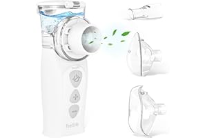 ‎FEELLIFE FEELLIFE Inhalator Erwachsene, Inhalationsgerät Erwachsene Kinder, Vernebler Inhaliergerät, Nebulizer Inhalator Leiser Unter 25 dB, Tragbar Wiederaufladbar Inhalator Atemwegserkrankungen