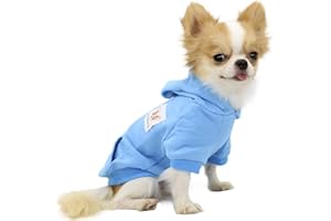LOPHIPETS Hunde-Kapuzenpullover aus Baumwolle für kleine Hunde, Chihuahua, Welpen, Kleidung, kaltes Wetter, Cambridge Blau/S