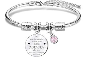 GUOYU Bracelet Maman Mere,Cadeau fete des meres,Bracelet Femme,Cadeau d'anniversaire pour maman,Cadeau de Noël de Maman