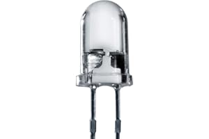 Lumetheus LED Diodes électroluminescentes 5mm couleur Blanc Ultra-lumineux 14.000 mcd 100 pièces 2-3V 2 Pin LEDs Ampoule Diode à souder lentille transparent