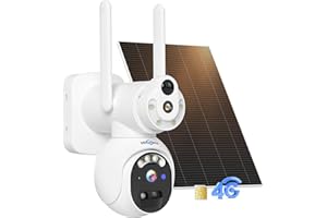 Hiseeu 3G/4G LTD Cámara Vigilancia WiFi Exterior con Doble Lente, 3MP 360° PTZ Cámara de Seguridad, 4G Camara Solar Batería con Tarjeta Sim, Camara Vigilancia Inalámbrica Visión Nocturna