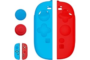 Haofun Custodia per Nintendo Switch 2 per Controller Joy Con, Custodia Protettiva in Silicone, Antiscivolo, Antigraffio, Impermeabile, Accessorio - Blu + Rossa