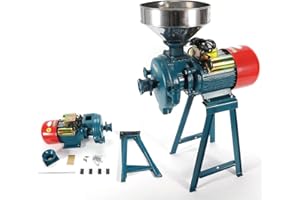 IELSNGAI Molino de Cereales Eléctrico 2200W, Molino de Grano Molino Eléctrico 1400r/min, Molinillo Electrico de Molino con Tolva, Diámetro de Molienda Mínimo 60 malla