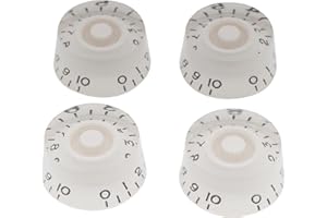 Musiclily Metryczna 6mm Gałka Potencjometru LP Speed Knobs do Gitary Elektrycznej Typ Epiphone Les Paul, Biały (4 szt.)