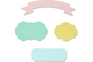 Sizzix 665348-Fustella Bigz, Motivo: striscioni ed Etichette di Jessica Scott, Multicolor, Taglia unica