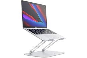 OMOTON Supporto per Laptop, Supporto Notebook, Alza PC Portatile Ergonomico Regolabile in Alluminio, Porta PC Pieghevole Scrivania per MacBook PRO/Air, dell, Altri Laptop(11-17 Pollici), Argento