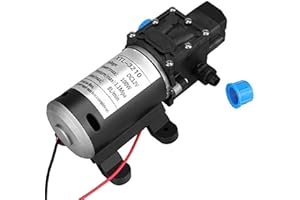 EVGATSAUTO 12V pompa wodna, 12V DC 100W 8L/Min 160Psi wysokociśnieniowa membranowa samozasysająca pompa wodna do myjki samochodowej Solar Energy Water Remote Control Sprzęt wodny