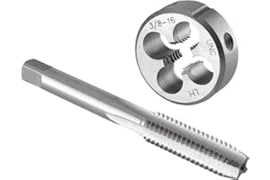 Burkit 3/8"-16 UNC kran i matryca zestaw lewostronny, 3/8 x 16 UNC gwintownik maszynowy i okrągła matryca