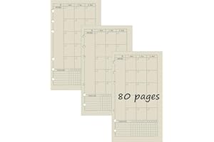 SEIWEI 3 Packungen A6 Monatsplan Nachfüllpapier, 240 Blätter 6 Löcher Nachfüllpapier Nachfüllbare Refill Paper Nachfülleinlagen für Notizbuch, Tagbuch, Skizze, Malerei