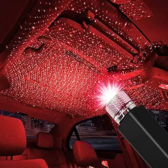 FLY WHEELZ USB Decorative Star Night Projector Light for Car Star Light LED Sky Night Projector Lamp USB Car Interior Roof Car Star Light Auto Decor Bedroom Party