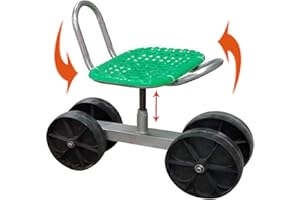 SKYWPOJU Rollsitz Garten Gartenstuhl Höhenverstellbarer 360 ° Drehbarer Sitz Für Jäten/Gartenarbeit/Rasenpflege Im Freien (Color : Green a)