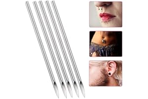 YUYTE 100 Pcs Kit de aguja de perforación, Agujas desechables para tatuaje estéril, para nariz/orejas/labios/cejas/ombligo/lengua(16G)
