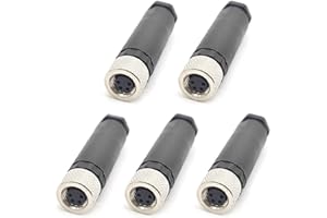 BAYZCONN 5 Conectores Madre de 4 Polos m8, Enchufe Circular Industrial, ip67 a, Código de Tipo Correcto, adaptadores, sensores de Montaje de Campo, no Cerrados, 60 v, 4 a, AC/DC