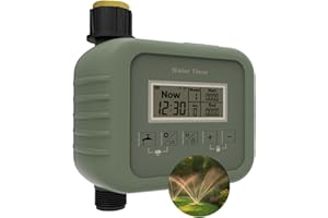 Sprinkler Timer for Garden by MMOBIEL - Manual & Automatic Modes – Battery Operated Watering Controller with 9 Programs, Large Display, Rain Sensor & Child Lock – No App or WiFi Needed – Easy Setup