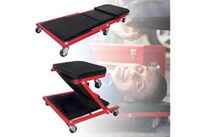 ‎FROADP Froadp 2 in 1 Rollbrett Werkstatt Montagerollbrett mit 6 Bewegliche Rollen 360° Drehbar Werkstattliege Rollsitz Klappbar Montageliege bis 150KG Werkstatthocker für Autoreparatur