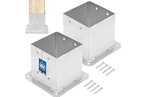 KOTARBAU® Juego de 2 Base para Poste 14x14 cm Zincada Acero Anclaje Suelo Base Atornillable Soporte para Postes de Madera Cuadrados Soporte Poste Madera Galvanizado en Caliente Base Poste Madera