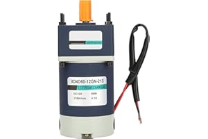 WALFRONT Motoriduttore a Magneti Permanenti DC Motoriduttore 12V 60W DC Motoriduttore Riduttore di Velocità ad alta Torsione Ingranaggio Metallico a Velocità Regolabile(15, 140RPM)