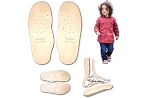 MR. SCARPA Solette Ortopediche Vera Pelle per Bambini con Supporto Arco Plantare e Rialzo Tallone in Lattice – PRODOTTO ITALIANO – Sottopiede in Cuoio Antiodore Antisudore, Piedi Piatti Fascite Plantare (35 EU)