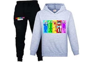 Forlcool Cotton Hoodie+Pants Rainbow Boys and Girls Casual Tracksuits Kids Jumper Tops Set