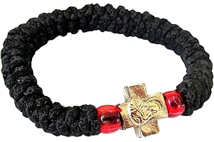 IconsGr Handmade Christian Orthodox Greek Chotki, Komboskoini prayer Rope Black Flexible 2