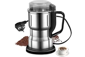 Macinacaffè Elettrico LULUWA, 200W Coffee Grinder, 500ml Macina Chicchi di Caffè in Acciaio Inossidabile per Macinare Caffè Spezie Noci Pepe e Zucchero