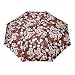 FabSeasons Brown, Digital Floral Printed, 3 Fold Fancy Automatic Umbrella for all Weather RS.499.00
