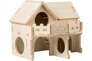 TOKAYIFE Casa de hámster, cabaña de escondite de Animales pequeños para Mascotas de Madera, casa de Vida Natural para hámster Enano Gerbil Rat Chipmunk (MZ-139)