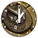 Produktbild Lederhut Bild auf Wanduhr mit weißen stumpfen Zeigern und Ziffernblatt, Durchmesser 30cm, perfekte Dekoration für Ihr Zuhause, Super Geschenkidee für groß und klein